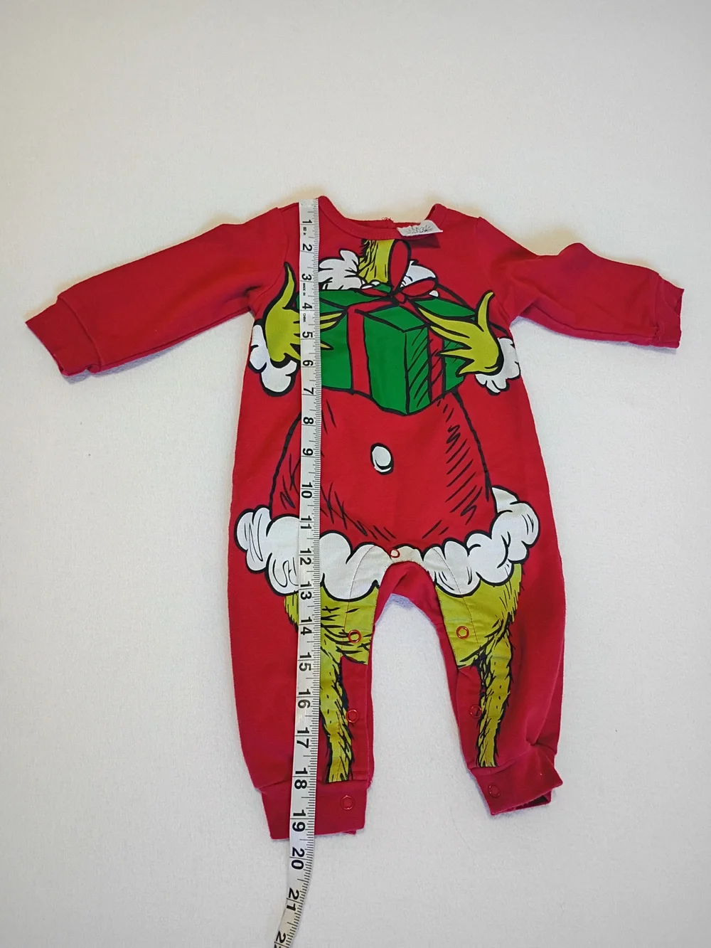 Dr. Seuss The Grinch Christmas Baby Coverall Romper Pajamas Size 3/6 M
